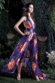 Rochie lunga de seara cu imprimeuri florale Anemone
